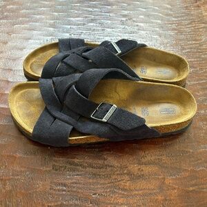 Birkenstock Navy Suede Lugano Sandals Size 40 9 Women's